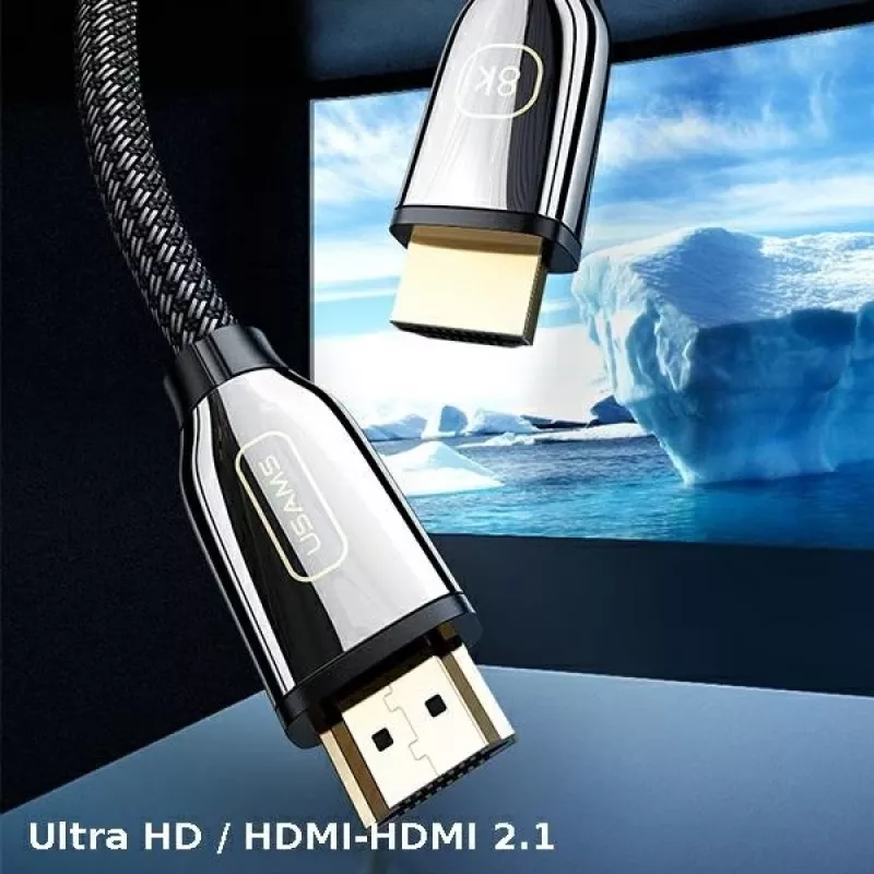 USAMS Cable HDMI 2.1 3m Ultra HD 8K 48Gbps Negro SJ498HD01