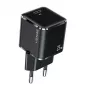 USAMS T42 Mini 25W Cargador Rápido USB-C PD3.0 (Solo Cabezal) Negro CC140TC01