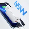 USAMS T47 65W PD Carga Rápida Cargador de Pared Super Si con 1x USB-C y 1x USB-A, Blanco (CC153TC02)