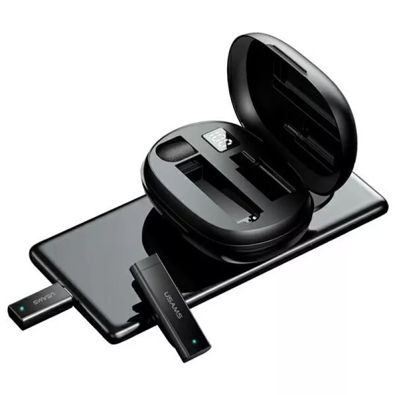 USAMS Micrófono Lavalier Inalámbrico ENC 2,4 GHz USB-C ZB243MKF01 (US-ZB243)