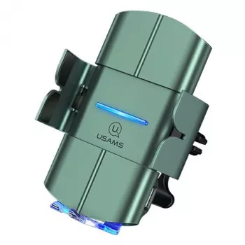 USAMS US-CD133 10W Soporte Automático para Coche con Carga Inalámbrica Qi para Salida de Aire Verde