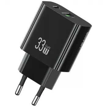 USAMS cargador T65 33W 1xUSB-C 1xUSB-A carga rápida