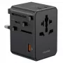 USAMS Cargador de viaje universal T72 65W GaN 4 en 1 US/AU/EU/UK Negro