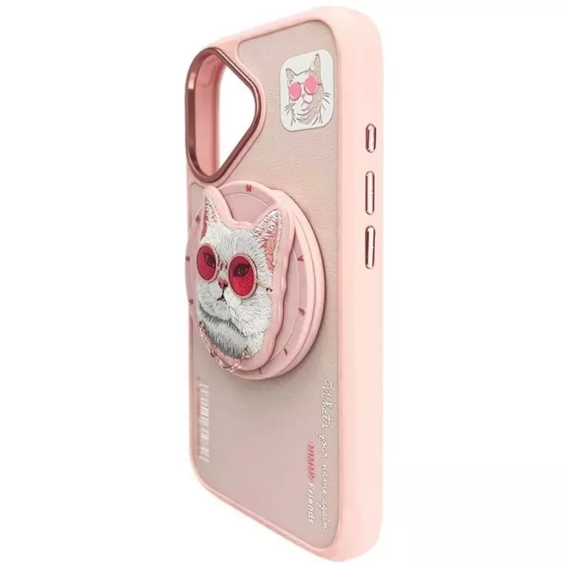 Nimmy Glasses Cool Cat Funda MagSafe para iPhone 16, Rosa