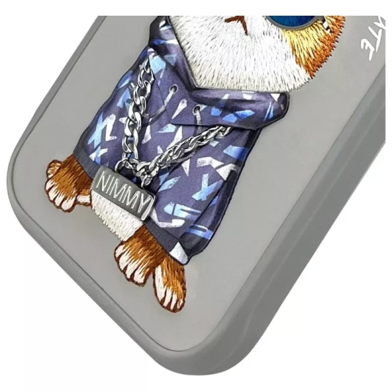 Nimmy Funda para iPhone 15 Pro Max 6,7 pulgadas Gris Glasses Cool Cat