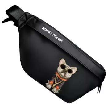 Nimmy Bolso bandolera Cool Dog with Glasses Black
