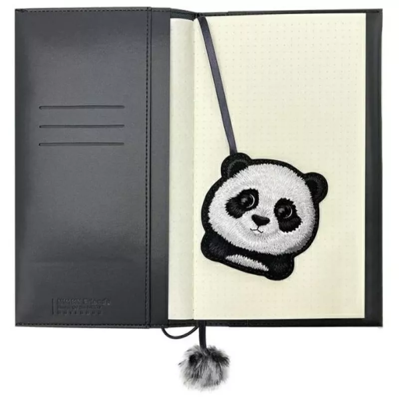 Nimmy set de cuaderno y bolígrafo 2 en 1 negro Big Eyed Pet 2.0 Panda