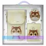Nimmy set 3 en 1 de funda para móvil, cartera y funda para localizador - caqui - Big Eyed Pet 2.0 Cat