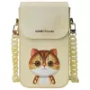 Nimmy set 3 en 1 de funda para móvil, cartera y funda para localizador - caqui - Big Eyed Pet 2.0 Cat