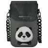 Nimmy set 3 en 1: funda para móvil + cartera + funda para rastreador, negro, Big Eyed Pet 2.0 Panda