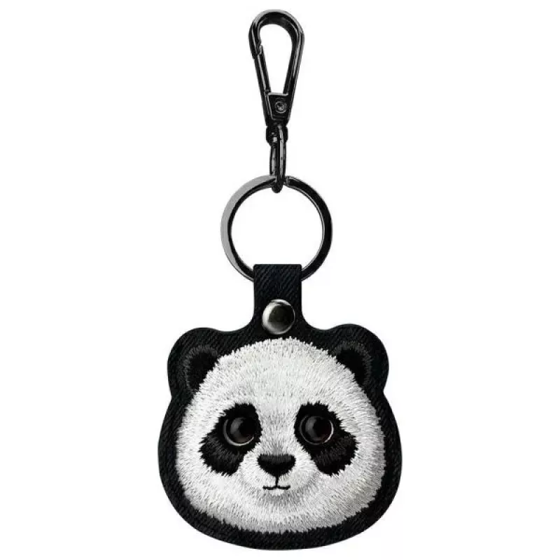 Nimmy set 3 en 1: funda para móvil + cartera + funda para rastreador, negro, Big Eyed Pet 2.0 Panda