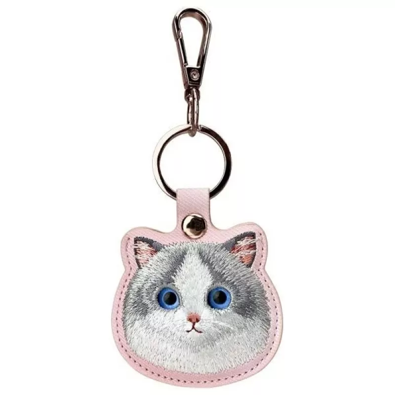 Nimmy set 3 en 1 de bolso cruzado para móvil, cartera y soporte para rastreador - rosa Big Eyed Pet 2.0 Cat