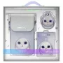Nimmy set 3 en 1 de funda para móvil, cartera y funda para localizador - morado Big Eyed Pet 2.0 Rabbit