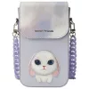 Nimmy set 3 en 1 de funda para móvil, cartera y funda para localizador - morado Big Eyed Pet 2.0 Rabbit