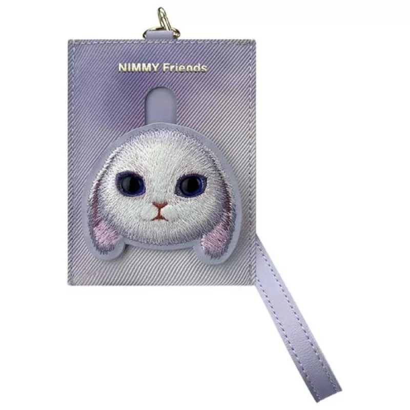 Nimmy set 3 en 1 de funda para móvil, cartera y funda para localizador - morado Big Eyed Pet 2.0 Rabbit