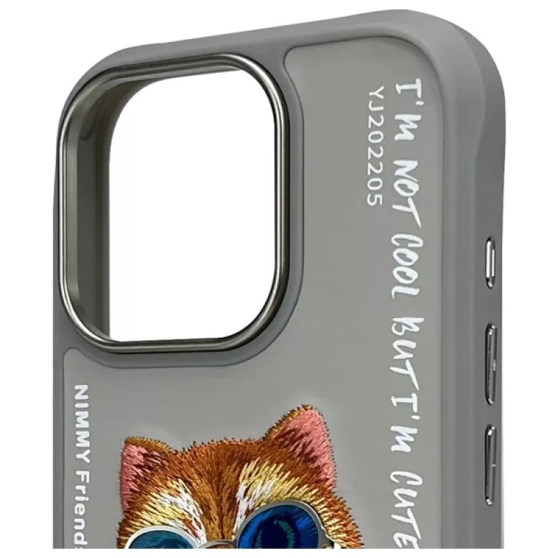Nimmy Funda protectora para Apple iPhone 16 Pro Max 6,9 inch Gris Glasses Cool Cat Graphic