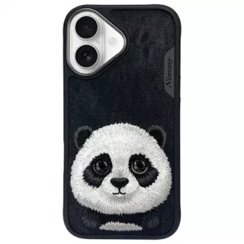Nimmy Big Eyed Pet 2.0 Panda Funda para Apple iPhone 16 6.1 Negra