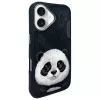 Nimmy Big Eyed Pet 2.0 Panda Funda para Apple iPhone 16 6.1 Negra
