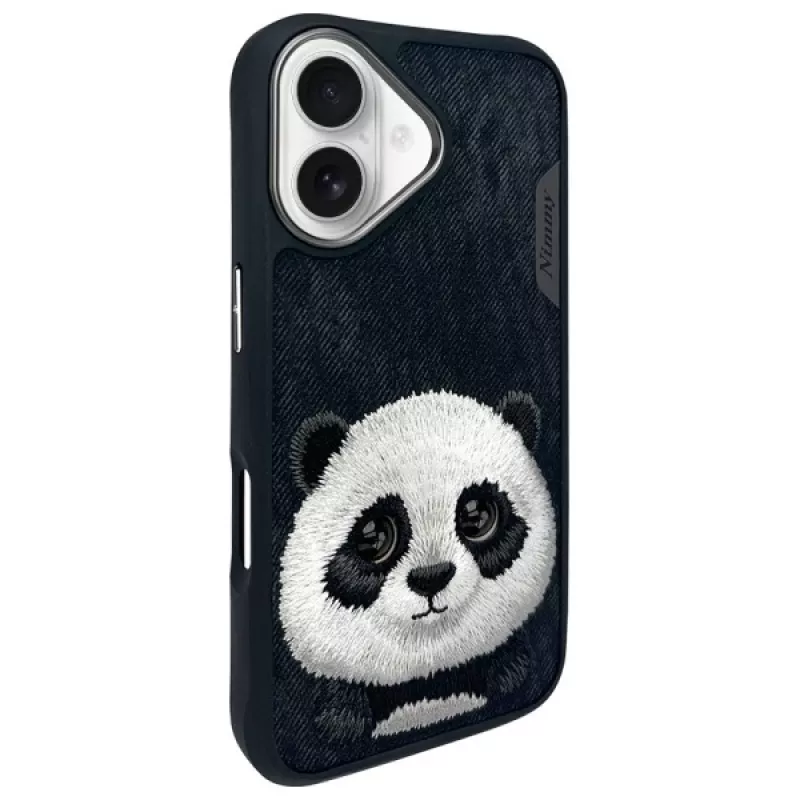 Nimmy Big Eyed Pet 2.0 Panda Funda para Apple iPhone 16 6.1 Negra