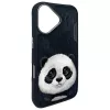 Nimmy Big Eyed Pet 2.0 Panda Funda para Apple iPhone 16 6.1 Negra