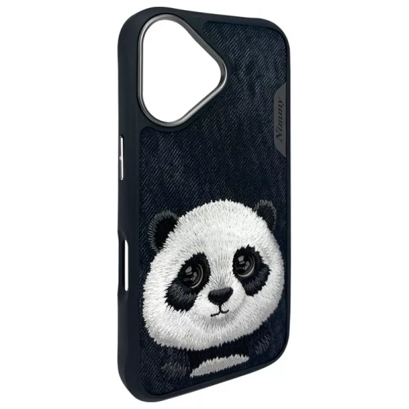 Nimmy Big Eyed Pet 2.0 Panda Funda para Apple iPhone 16 6.1 Negra