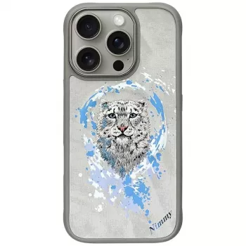 Nimmy Pantera Funda MagSafe para iPhone 16 Pro Gris claro