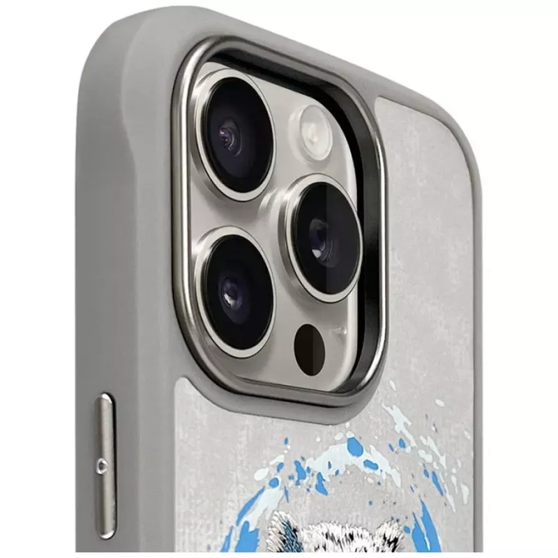 Nimmy Pantera Funda MagSafe para iPhone 16 Pro Gris claro