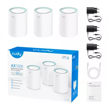 Cudy AX1500 Solución Mesh Wi-Fi 6 Gigabit Pack de 3 (M1500(3-Pack))