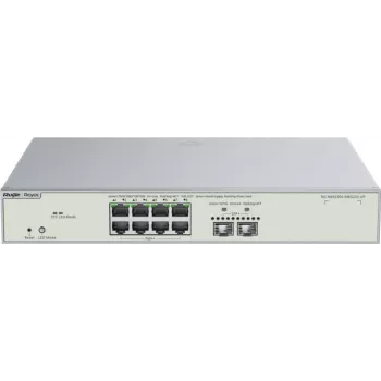 Reyee Switch Gestionado Layer 3 Multi-Gigabit de 10 Puertos, 8x PoE++, 2x SFP+, 370W (RG-NBS5300-8MG2XS-UP)