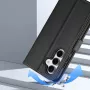 DUXDUCIS Funda Cartera de Piel Lawa para Samsung Galaxy S25+ con Monedero Magnético Extraíble - Negro