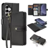 DUXDUCIS Funda Cartera de Piel Lawa para Samsung Galaxy S25+ con Monedero Magnético Extraíble - Negro