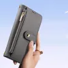 DUXDUCIS Funda Cartera de Piel Lawa para Samsung Galaxy S25+ con Monedero Magnético Extraíble - Gris