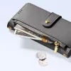 DUXDUCIS Funda Cartera de Piel Lawa para Samsung Galaxy S25+ con Monedero Magnético Extraíble - Gris