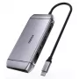 CHOETECH Hub USB-C Multifunción 9 en 1 - 3x USB 3.2 Gen 1, Lector de Tarjetas SD/TF, HDMI 4K 30Hz, VGA Full HD 60Hz, USB-C PD, RJ45 Gigabit Ethernet, Gris (HUB-M15)