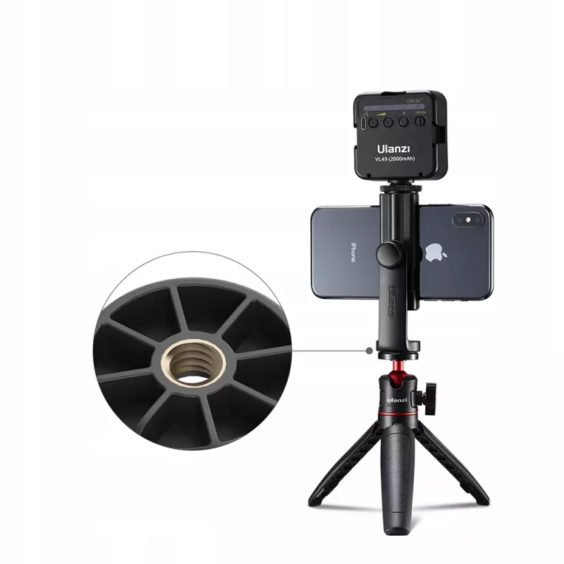 Ulanzi ST-17 Soporte giratorio de 360° para teléfono en trípode - Negro