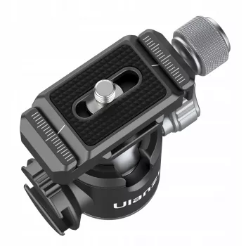 Ulanzi U-80L Rótula 3D con placa de liberación rápida Arca-Swiss, carga 20 kg, rotación panorámica 360°, negro