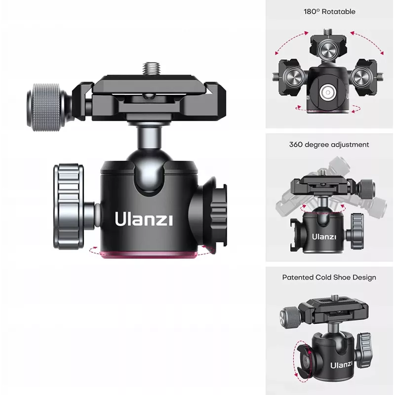 Ulanzi MT-24 Trípode metal Stopka ISO con cabezal basculante 3D - negro