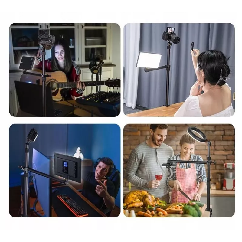 Ulanzi Vijim LS02 soporte de sobremesa con brazo de montaje y 2 rótulas de 360° para vlogging, streaming, fotografía