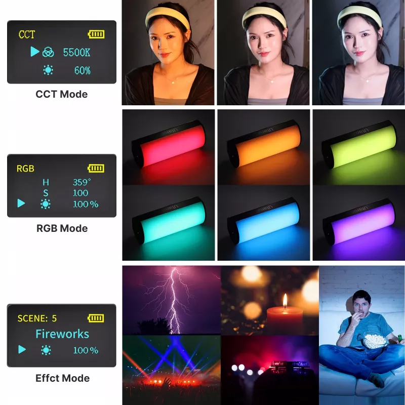 Ulanzi VL110 luz de vídeo LED RGB, 2500K-9000K, 7,5W, 2600mAh