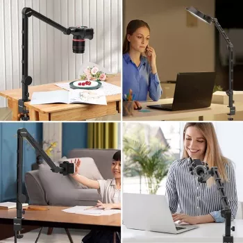 Ulanzi LS25 pinza en C de mesa soporte de estudio para cámara, micrófono, luz LED, negro