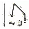 Ulanzi LS25 pinza en C de mesa soporte de estudio para cámara, micrófono, luz LED, negro
