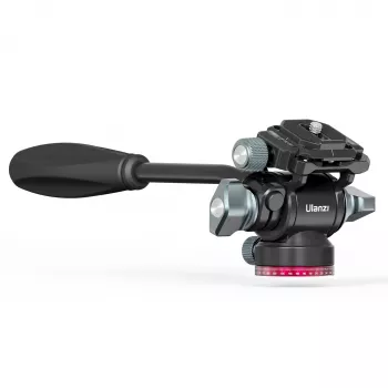 Ulanzi U-190 cabezal fluido panorámico para vídeo con amortiguación por aceite, aleación de aluminio, carga de 5 kg, zapata rápida Arca-Swiss, giro 360°, negro
