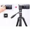 Ulanzi U-190 cabezal fluido panorámico para vídeo con amortiguación por aceite, aleación de aluminio, carga de 5 kg, zapata rápida Arca-Swiss, giro 360°, negro