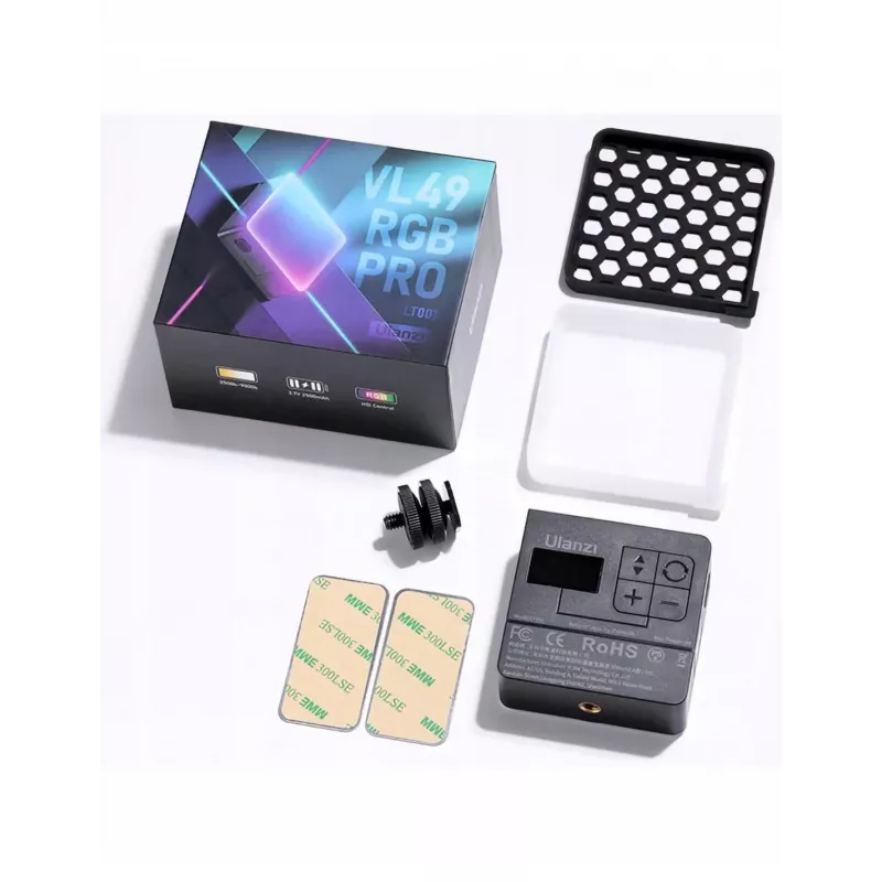 Ulanzi VL49 RGB Pro luz de vídeo LED 60 LEDs 2500mAh con fijación magnética y panal