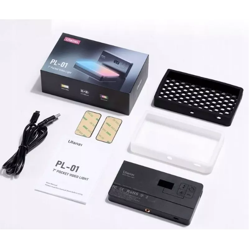 ULANZI PL-01 luz de vídeo LED RGB 150 diodos 4000mAh con fijación magnética y panal