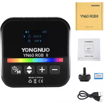 Luz LED de vídeo Yongnuo YN60 RGB II - WB (2500K - 9900K), negro