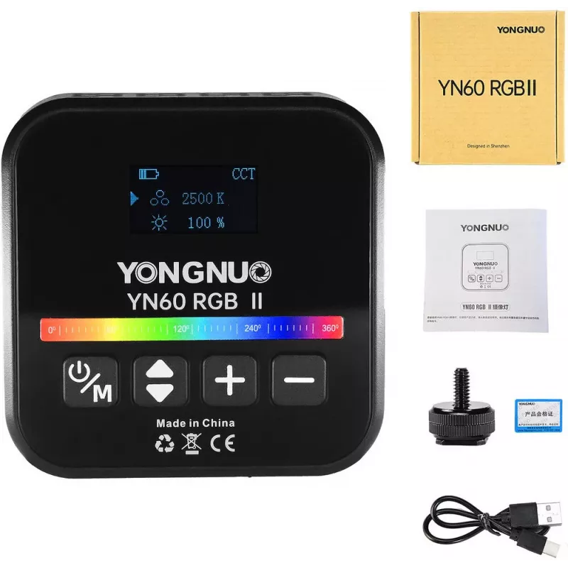 Luz LED de vídeo Yongnuo YN60 RGB II - WB (2500K - 9900K), negro