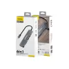 DUDAO A15H Estación de acoplamiento Hub USB-C 6 en 1 con HDMI, USB 3.0, USB 2.0, lector de tarjetas SD/TF, PD 100W - Gris espacial