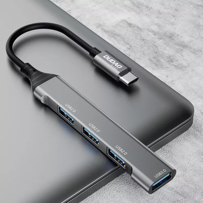 Dudao A16T Hub USB-A 4 puertos USB 2.0 Negro