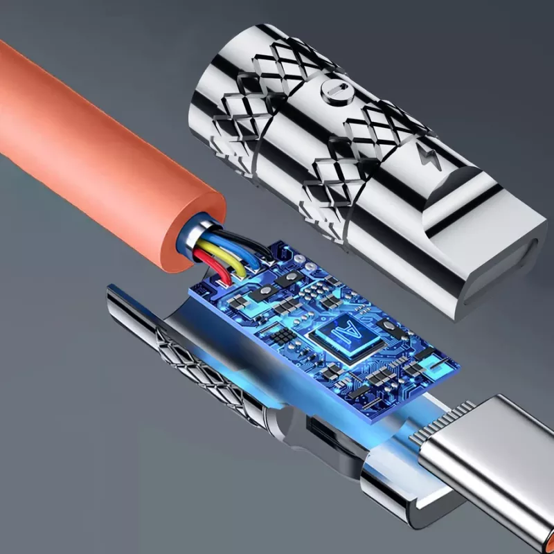 Dudao L24CC Cable en ángulo USB-C a USB-C 120W 1m rotación 180° Naranja